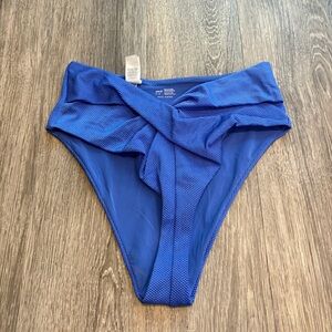 Aerie Vibrant Blue High Cut Cheeky Bikini Bottom Size M